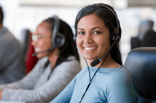 customer service person smiling